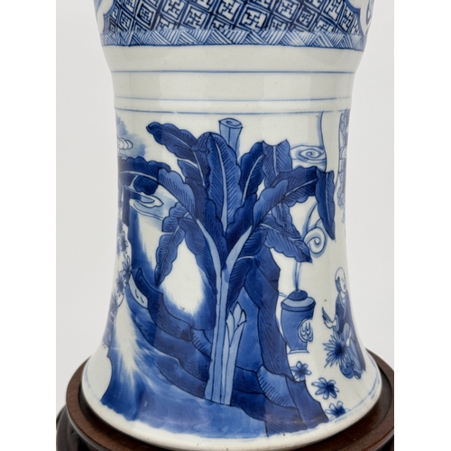 20299 - A Chinese Blue&White gu vase, Kang Xi Pr.  Size:(Height46cm, Mouth Diamter22.5cm) Condition:(Good Co... 