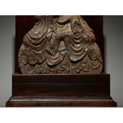 20303 - A Chinese stone sculpture, 14TH Century earlier Pr. Collection of NARA private gallary. Size:(H62CM/... 