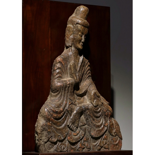 20303 - A Chinese stone sculpture, 14TH Century earlier Pr. Collection of NARA private gallary. Size:(H62CM/... 