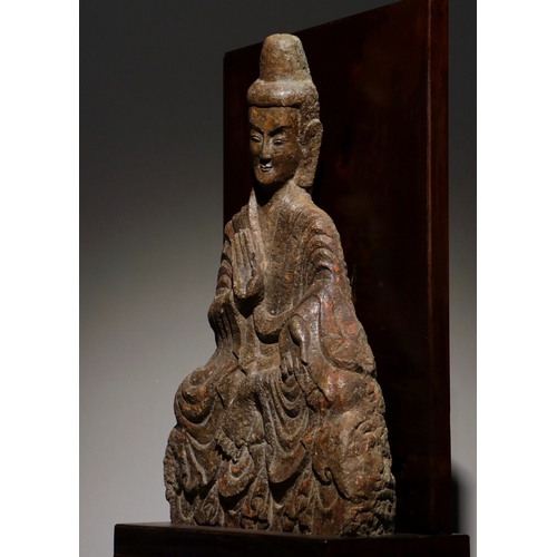 20303 - A Chinese stone sculpture, 14TH Century earlier Pr. Collection of NARA private gallary. Size:(H62CM/... 