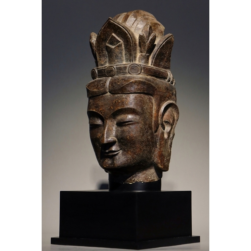 20304 - A Chinese stone sculpture, 14TH Century earlier Pr. Collection of NARA private gallary. Size:(H43CM,... 