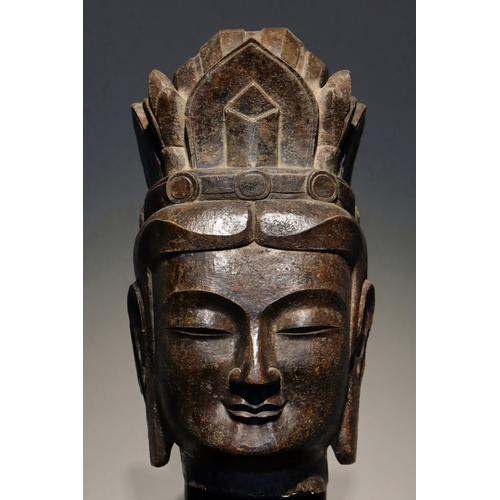 20304 - A Chinese stone sculpture, 14TH Century earlier Pr. Collection of NARA private gallary. Size:(H43CM,... 