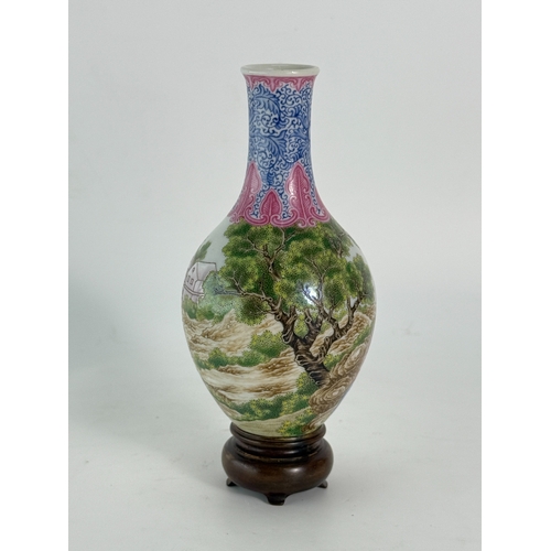 20307 - A Chinese enamel vase, Qian Long Pr.  Size:(H12cm, MD2.5cm) Condition:(Good Condition, No Hairlines,... 