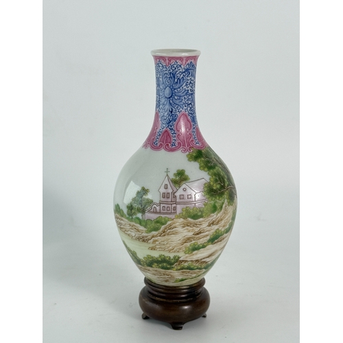 20307 - A Chinese enamel vase, Qian Long Pr.  Size:(H12cm, MD2.5cm) Condition:(Good Condition, No Hairlines,... 