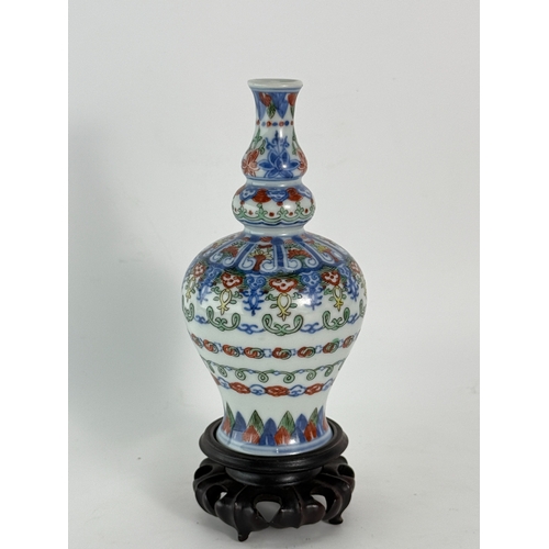 20308 - A Chinese douchai vase, Qing Daynasty Pr.  Size:(H14.5cm) Condition:(Good Condition except Mouth has... 