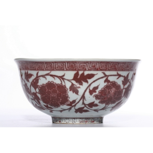 20312 - A large Chinese underglaze red bowl, Ming Daynasty Pr.  Size:(Height9.5cm, Mouth Diameter20cm) Condi... 