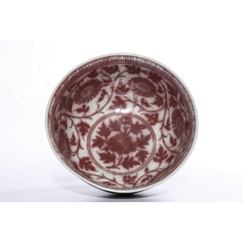 20312 - A large Chinese underglaze red bowl, Ming Daynasty Pr.  Size:(Height9.5cm, Mouth Diameter20cm) Condi... 