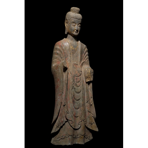 20318 - A Chinese stone sculpture, 14TH Century earlier Pr. Collection of NARA private gallary. Size:(H95CM,... 