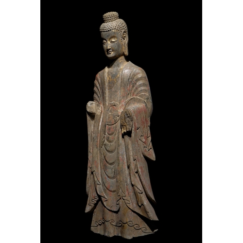 20318 - A Chinese stone sculpture, 14TH Century earlier Pr. Collection of NARA private gallary. Size:(H95CM,... 