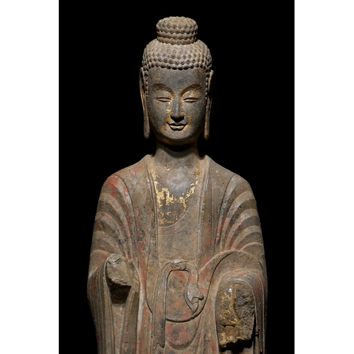 20318 - A Chinese stone sculpture, 14TH Century earlier Pr. Collection of NARA private gallary. Size:(H95CM,... 