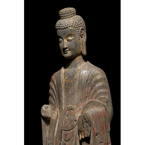 20318 - A Chinese stone sculpture, 14TH Century earlier Pr. Collection of NARA private gallary. Size:(H95CM,... 