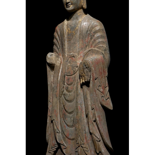 20318 - A Chinese stone sculpture, 14TH Century earlier Pr. Collection of NARA private gallary. Size:(H95CM,... 