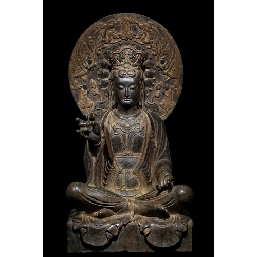 20320 - A Chinese stone sculpture, 14TH Century earlier Pr. Collection of NARA private gallary. Size:(H115CM... 