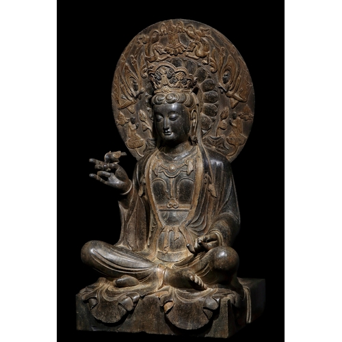 20320 - A Chinese stone sculpture, 14TH Century earlier Pr. Collection of NARA private gallary. Size:(H115CM... 