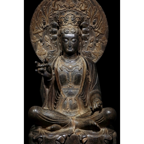 20320 - A Chinese stone sculpture, 14TH Century earlier Pr. Collection of NARA private gallary. Size:(H115CM... 