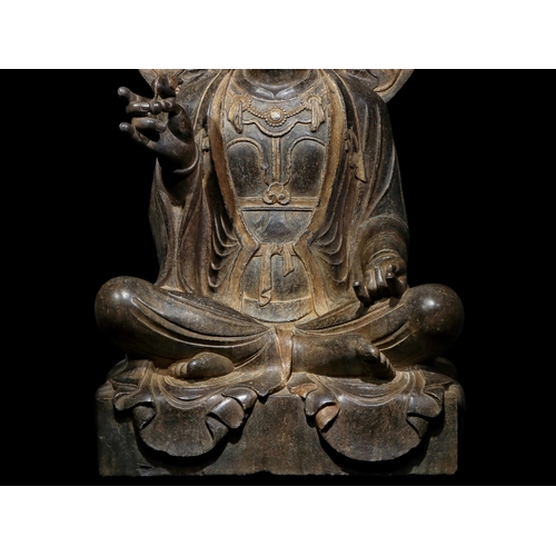 20320 - A Chinese stone sculpture, 14TH Century earlier Pr. Collection of NARA private gallary. Size:(H115CM... 