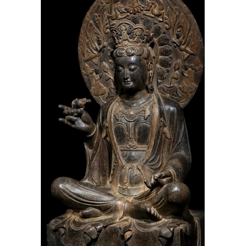 20320 - A Chinese stone sculpture, 14TH Century earlier Pr. Collection of NARA private gallary. Size:(H115CM... 