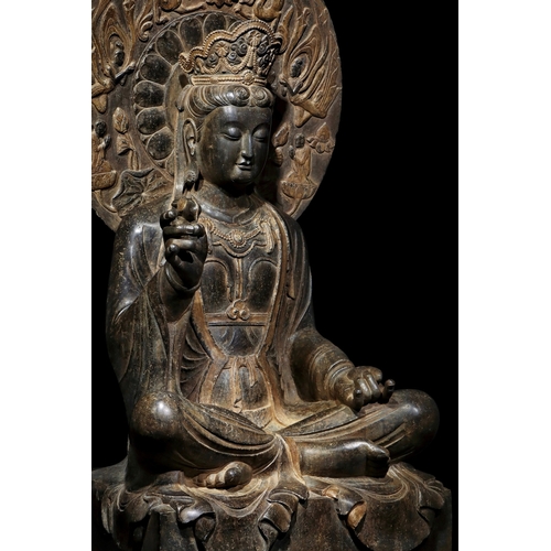 20320 - A Chinese stone sculpture, 14TH Century earlier Pr. Collection of NARA private gallary. Size:(H115CM... 