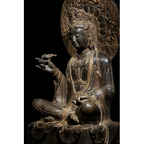 20320 - A Chinese stone sculpture, 14TH Century earlier Pr. Collection of NARA private gallary. Size:(H115CM... 