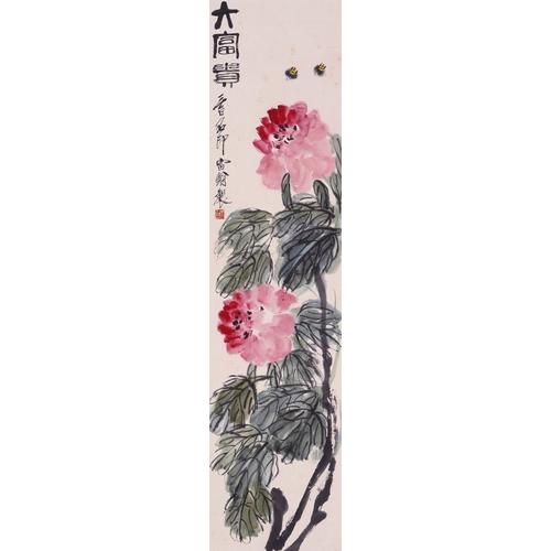 20333 - A Chinese hand painting, 17th/18th Pr. Size:(137x33.5cm) Condition:(Good Condition, no repairment, a... 