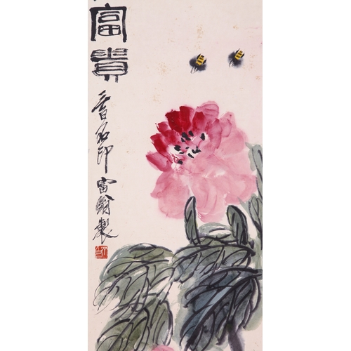 20333 - A Chinese hand painting, 17th/18th Pr. Size:(137x33.5cm) Condition:(Good Condition, no repairment, a... 