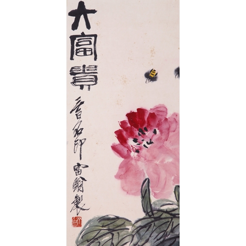 20333 - A Chinese hand painting, 17th/18th Pr. Size:(137x33.5cm) Condition:(Good Condition, no repairment, a... 