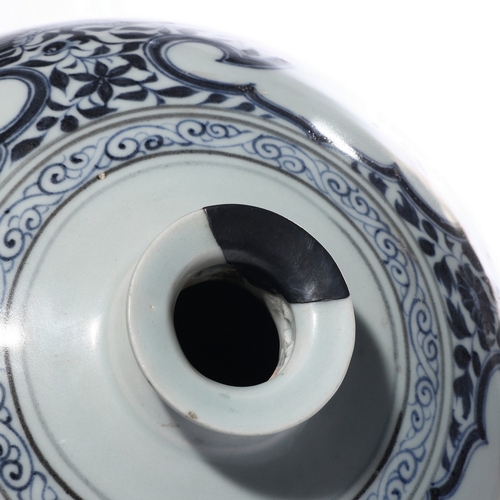 20347 - A Chinese Blue&White Meiping vase, Ming Daynasty Pr.  Size:(Height43.5cm, Mouth Diamter5.6cm) Condit... 