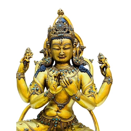 20350 - A Chinese bronze made gilt Buddaha, 16/17th Century Pr. Size:(Height50cm) Condition:(Good Condition,... 