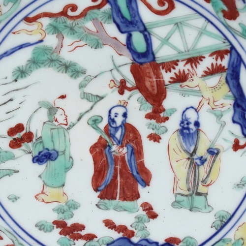 20366 - A Chinese Famille Verte dish, Ming Daynasty Pr.  Size:(Mouth Diameter20.5cm, Height3.5cm) Condition:... 