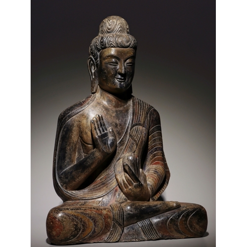 20375 - A Chinese stone sculpture, 14TH Century earlier Pr. Collection of NARA private gallary. Size:(H60CM/... 