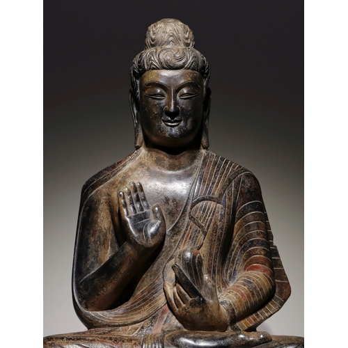 20375 - A Chinese stone sculpture, 14TH Century earlier Pr. Collection of NARA private gallary. Size:(H60CM/... 