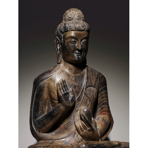 20375 - A Chinese stone sculpture, 14TH Century earlier Pr. Collection of NARA private gallary. Size:(H60CM/... 