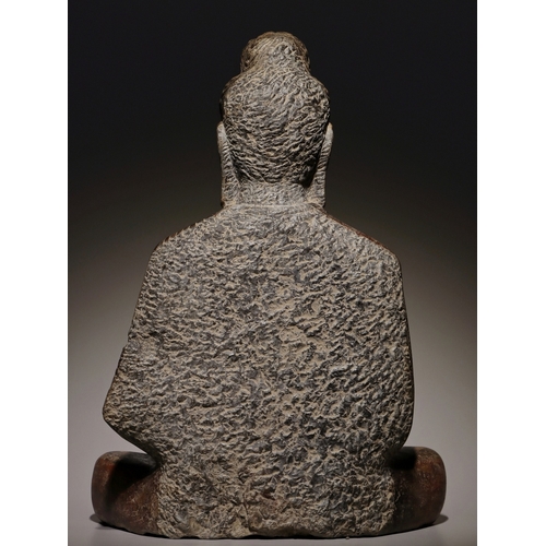 20375 - A Chinese stone sculpture, 14TH Century earlier Pr. Collection of NARA private gallary. Size:(H60CM/... 