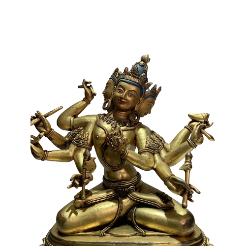 20378 - A Chinese bronze made gilt Buddaha, 16/17th Century Pr. Size:(Height39cm, Width29cm, Depth21cm) Cond... 