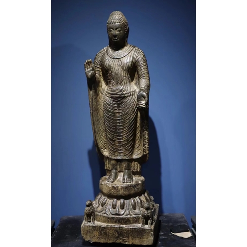 20379 - A Chinese stone sculpture, 14TH Century earlier Pr. Collection of NARA private gallary. Size:(H100CM... 