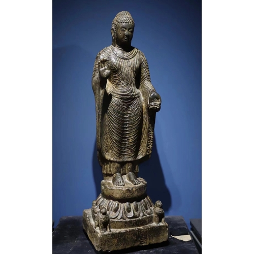 20379 - A Chinese stone sculpture, 14TH Century earlier Pr. Collection of NARA private gallary. Size:(H100CM... 