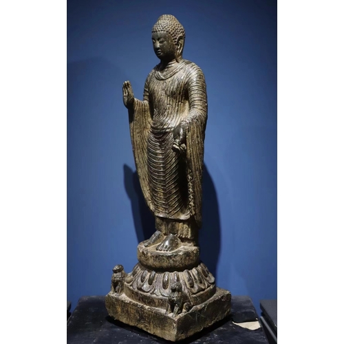 20379 - A Chinese stone sculpture, 14TH Century earlier Pr. Collection of NARA private gallary. Size:(H100CM... 