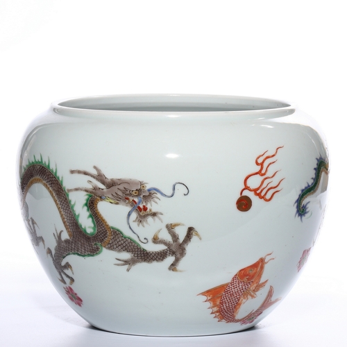 20385 - A Chinese water pot, Qing Daynasty Pr.  Size:(Height17cm, Mouth Diamter19cm) Condition:(Good Conditi... 