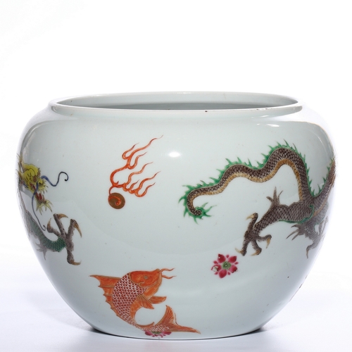 20385 - A Chinese water pot, Qing Daynasty Pr.  Size:(Height17cm, Mouth Diamter19cm) Condition:(Good Conditi... 