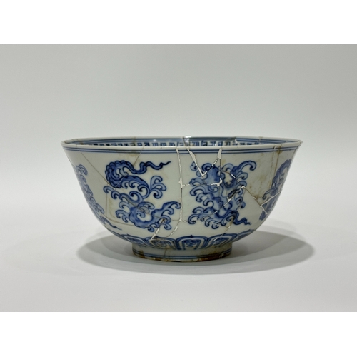 20404 - A Chinese Blue&White bowl, Ming Daynasty Pr.  Size:(Height8.5cm, Mouth Diameter16.5cm) Condition:(No... 