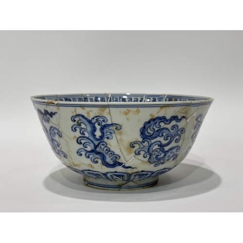 20404 - A Chinese Blue&White bowl, Ming Daynasty Pr.  Size:(Height8.5cm, Mouth Diameter16.5cm) Condition:(No... 