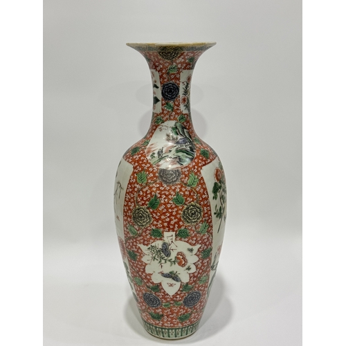 20412 - A Chinese Famille Rose vase, Qing Daynasty Pr.  Size:(Height44.5cm, Mouth Diameter12.5cm) Condition:... 