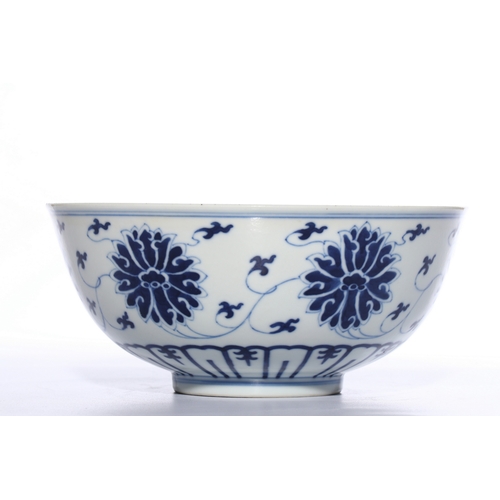 20417 - A Chinese Blue&White bowl, Qing Daynasty Pr.  Size:(Height8.5cm, Mouth Diamter18.8cm) Condition:(Goo... 