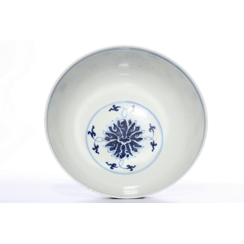 20417 - A Chinese Blue&White bowl, Qing Daynasty Pr.  Size:(Height8.5cm, Mouth Diamter18.8cm) Condition:(Goo... 