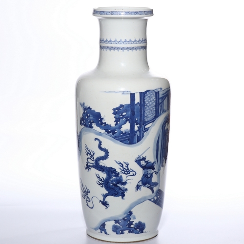 20421 - A Chinese Blue&White vase, Kang Xi Pr.  Size:(Height47cm, Mouth Diamter12cm) Condition:(Good Conditi... 