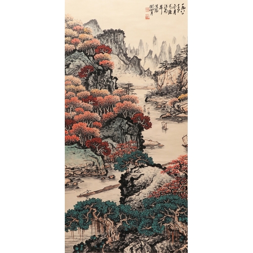 20428 - A Chinese hand painting, 17th/18th Pr. Size:(Length137cm, Width67cm) Condition:(Good Condition, no r... 