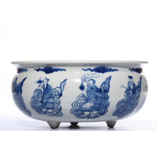 20446 - A Chinese Blue&White censor, Kang Xi Pr.  Size:(Height12cm, Mouth Diamter25cm) Condition:(Good Condi... 