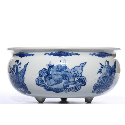 20446 - A Chinese Blue&White censor, Kang Xi Pr.  Size:(Height12cm, Mouth Diamter25cm) Condition:(Good Condi... 