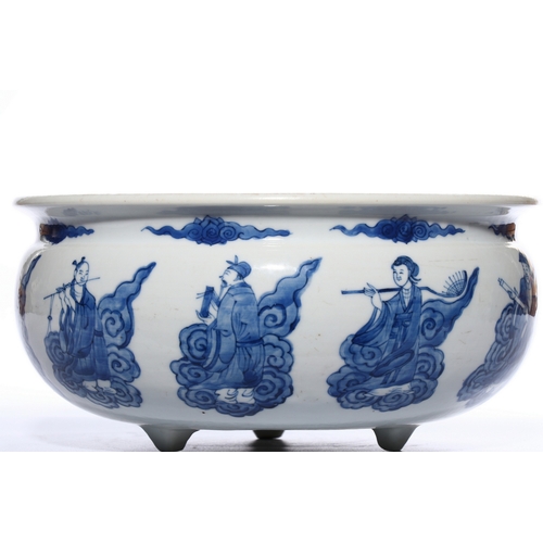 20446 - A Chinese Blue&White censor, Kang Xi Pr.  Size:(Height12cm, Mouth Diamter25cm) Condition:(Good Condi... 