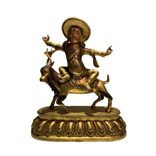 20510 - A Chinese bronze made gilt Buddaha, 16/17th Century Pr. Size:(Height22cm, Width18.5cm, Depth7.5cm) C... 